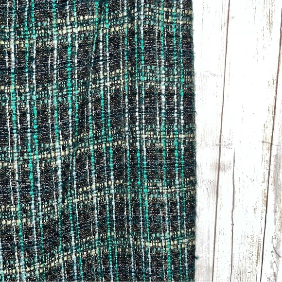 Ann Taylor Green Tweed Wool Blend Pencil Skirt - Picture 3 of 5